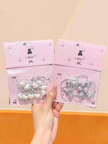 10个/套弹性发圈组合装，多种款式发圈，用途广泛 - 适合女孩，满足上学、玩耍、活动等日常需求 - 彩色 - 查看 4