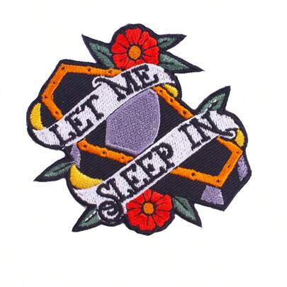 1pc Punk Letter Fashion Embroidered Patch, Punk Iron-On Applique Suitable For DIY Jeans, Jackets, Clothing, Bags, Hats, Hole Repair And Decoration