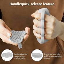 Fingerless Rubber Grip Gloves, Ergonomic Design Workout Gloves For Weightlifting, Pull-Ups, Crossfit, Unisex - One Size - View 2