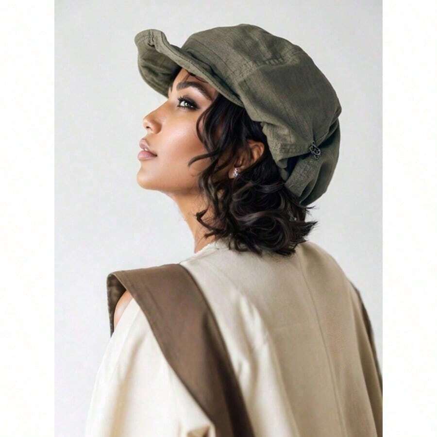 Beret・Retro Artistic Style Newsboy Cap | Large Size, Three-Dimensional, Makes The Face Look Smaller・Slouchy Style, Versatile | A Must-Have For Artistic Style Women To Go Out In Spring And Autumn・Retro Wear | New Style, Breathable・Japanese Painter Hat Elements - Nhiều màu - Xem 1