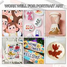 12/24色双头丙烯马克笔套装，防褪色，适用于艺术家绘画、插画、工艺品制作、涂色书创作、DIY项目，可在纸张、布料、木材、石头、塑料、玻璃、陶瓷、南瓜等材质上绘制，适合学生和成人使用，是感恩节、万圣节、圣诞节的理想礼物。 - 彩色 - 查看 6