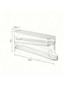 2-Layer Transparent Refrigerator Side Door Roller Egg Storage Box, Made Of Heavy-Duty PP Plastic, Saves Fridge Space, Easy To Take Eggs And Organize, Battery-Free, Kitchen Refrigerator Storage Box - White - View 10