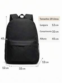 Unisex Reinforced Spacious Printed School Backpack - màu đen - Xem 2