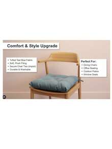 Set Of 6 Puffy Soft Square Chair Cushions – 40x40 Cm İN DER TURKEI - Grey - View 2