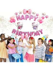 4 pièces de nouveaux ballons en aluminium de dessin animé, set de ballons métalliques en forme de chat, convient pour les fêtes à thème, les décorations d'anniversaire, les arrière-plans, les studios de photographie, la fête des mères, la Saint-Valentin, la remise des diplômes, Noël et autres occasions - Multicolore - Voir 2
