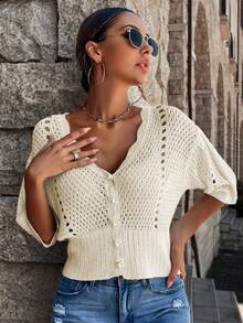 Áo khoác cardigan nữ thanh lịch, thích hợp cho Giáng sinh, Lễ Tạ ơn, Năm mới, kiểu dáng lãng mạn đặc trưng của Pháp, chất liệu dệt kim dày dặn, nhẹ nhàng, màu trơn, phong cách thường ngày, dễ thương, thích hợp cho mùa hè. - Màu be - Xem 6