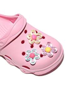 HOEASE Girls' Bright Color Breathable Lightweight Casual Perforated Sandals, Suitable For Summer, Beach, Pool, Gardening, Convenient Slip-On Sandals For All Seasons - Pink - View 3