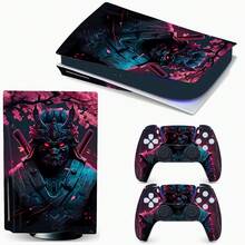 Pegatina protectora de vinilo para consola PS Slim, patrón de dibujos animados personalizable para mando inalámbrico, resistente a arañazos, antideslizante, material PVC, apta para consola de juegos - Multicolor - Ver 16
