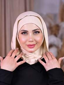 1件装女士纯色拉法帽滑雪面罩颈部保暖弹性头带头巾，透气舒适弹力宽边吸汗防滑多功能运动头饰，简约时尚围巾，帽子和配套头带合二为一 - 多色 - 查看 13