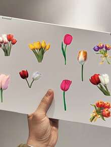 50/150张郁金香贴纸，适用于厕所、浴室、日记、剪贴簿、相册、工艺装饰等，文具用品，趣味贴纸，Kindle适用 - 花 - 查看 4