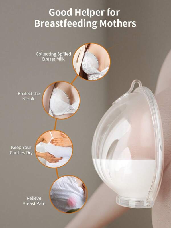Collecteur de lait maternel en silicone mains libres, utilisable d'une seule main, fait gagner du temps et des efforts, empêche le gaspillage de lait et évite les vêtements mouillés.
