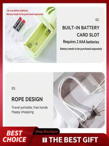 1/2/5个装电池供电大功率便携式迷你手持风扇，适合作为礼物（不含电池） - 彩色 - 查看 6