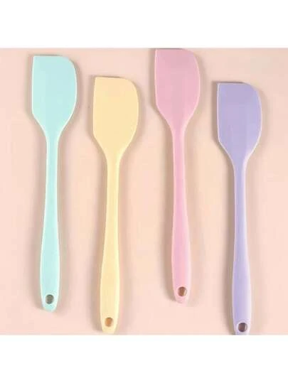 4/2/1 Set Silicone Spatulas, Compact Scrapers, Butter Knives, Baking Tools, Nordic Style Multi-Color One-Piece Small Silicone Scrapers, Heat-Resistant Non-Slip Small Scrapers, Easy To Clean, Suitable For Home, Restaurant, Dessert Shop, Kitchen Baking Tool Set, Kitchen Accessories, Kitchenware, Nanny Gift, Kitchen Essentials, Baking, Butter Spreader, Kitchen Small Tools (Style And Color Random)