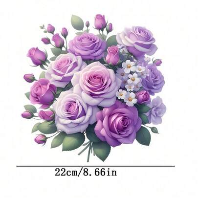 1 Stück/2 Stück/3 Stück lila Blumen Bügelbilder, kreative Tier- und Blumenmuster Bügelapplikationen geeignet für Jacke, T-Shirt, Tasche, Kissen, Hutdekoration