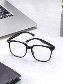 1副防蓝光眼镜 - 时尚方形假眼镜，防辐射电脑游戏眼镜，男女通用防蓝光眼镜，缓解眼疲劳 - 彩色 - 查看 5