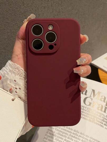 Versatile Solid Color Phone Case (Navy Blue/Black/Red) | Liquid Silicone Texture Material + Soft Inner Velvet Lining - Daily Use, Commute, Everyday Carry, Precise Cutouts & Fashionable Minimalist Design For Impact Protection | Compatible With Apple 17/17 Pro/17 Pro Max/17 Plus, Apple 16/15/14/13/12/11/Pro/Plus/Pro Max, S20-S25/Ultra, A56 5G, Redmi, Phones, Essential For Fashion Enthusiasts & Business Users - Apple Phone Case, Phone Case