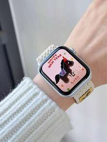 1pc Limited Edition Black Horse Woven Magnetic Band, Compatible With Apple Watch - Multicolor - View 11