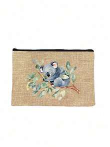 Watercolor Koala Pattern, Multifunctional Travel Makeup Bag, Emergency Snack Bag, Durable Polyester Zipper Storage Bag, Storage Bag, Machine Washable Minimalist Design, Suitable For Toiletries, Travel, Vacation, Business, Fitness And Camping, Suitable For Women, Valentine's Day Gift, New Year's Gift, Ramadan Gift, Mother's Day Gift - Multicolor - View 16