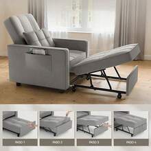 Sofá cama/sillón reclinable ajustable tres en uno almacenes locales - Negro - Ver 8