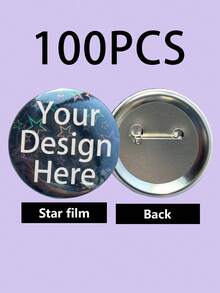 1/3/5/10/30/50/100个定制文字生日徽章、定制照片徽章、个性化照片徽章、宠物纪念照片徽章、个性化胸针、定制毕业徽章、逝去亲人纪念徽章 - 彩色 - 查看 64