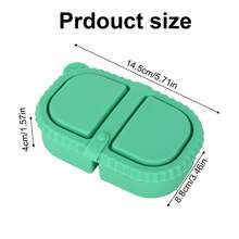 2pcs 2-Compartment Reusable Snack Containers With Lids, Leak-Proof Silicone Food Storage Boxes, Portable Containers For Sauce Condiments Salad And Daily Food Use - Multicolor - View 7