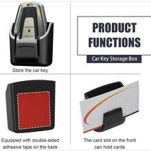 Black Multi-Function Key Holder Stand With Adhesive Backing, Can Be Stuck On Dashboard To Hold Car Keys, Cards, Etc. - A - View 3
