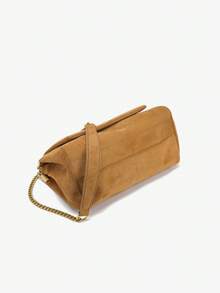 1 pieza Bolso de hombro minimalista de camel, bolso hobo vintage de ante sintético bordado de gran capacidad, adecuado para viajes, uso casual, ir al trabajo, compras, fiestas, negocios, diario, escuela, combinando con camisas, jeans, vestidos, camisetas, abrigos, trajes, chaquetas acolchadas, chaquetas coordinadas de ante sintético - Camel - Ver 5