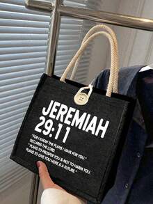 Petit sac à main pour femme avec lettrage Jeremiah. Sac à bandoulière élégant, organisateur de cosmétiques, sac de toilette léger et pliable, sac de courses multifonctionnel, parfait pour ranger les fournitures de bureau, les essentiels de voyage et les articles du quotidien. Convient pour les vacances, les trajets, les courses, les fêtes. Cadeau d'anniversaire, cadeau de Ramadan, accessoire de mariage, cadeau de Pâques, cadeau pour demoiselle d'honneur - Multicolore - Voir 6