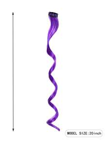 10 Pcs Clip In Hair Extensions 20 Inch Long Waves Roll Hairpieces Clip In Synthetic, Heat-Resistant Hair Extensions,Halloween Cosplay Dress Up Fashion Party Christmas New Year Gift For Women Christmas New Year Carnival Music Festival Use - Multicolor - View 3