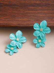 1 Đôi bông tai hình hoa, bông tai thời trang mới, bông tai đính hoa nhiều lớp kiểu Âu Mỹ cá nhân hóa, đơn giản và ngọt ngào. - Sự kết hợp màu sắc - Xem 17