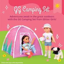 Glitter Girls - Set de Acampada - Tienda de campaña de Juguete y Saco de Dormir Arco Iris - Juguetes de Aventura al Aire Libre - Accesorios para muñecas de 36 centímetros - 3 años +,40984111 - Café integral - Ver 2