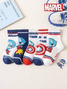 Marvel 5 Pairs Kids Ankle Socks, Super Hero Cartoon Breathable Socks For Boys - Multicolor - View 14