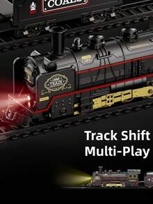 Children's Electric Train Set, Vintage Steam Locomotive With Lights, Sound, Smoke And Whistle, Includes Complete Track And Freight Cars, Great Christmas Tree Decoration, Suitable For Boys And Girls 3+ Years Old - Retro Miniature Train - View 5