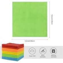 5/10 Pieces/Pack Microfiber Cleaning Cloths, 11.81" X11.81" Random Color Cleaning Cloth, AbsorbentCloth, Kitchen Cloth, Glass Cleaning Cloth Home Cleaning Multi-Color Soft Quick-Drying AbsorbentSponge Set-Kitchen,Bathroom,Home, HomeSupply Business,Kitchen Essentials,Household Essentials,Dog Bath,Car Essential - 5件/包(顏色隨機) - 查看 9