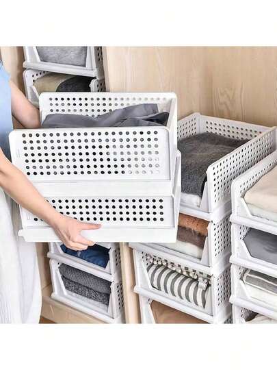 1 pieza Caja de almacenamiento de armario, cajón de almacenamiento de ropa, divisor de almacenamiento apilable, caja de almacenamiento para el hogar que ahorra espacio para el armario, el dormitorio, el hogar, el dormitorio