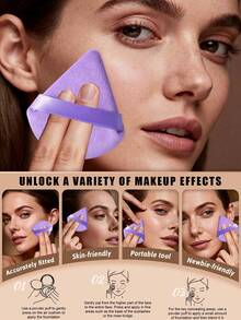 21PCS Makeup Tools Set Including:18PCS Makeup Brush Set+1pc Multi-Functional Zipper Toiletry And Cosmetic Bag Waterproof+2PCS Triangle Powder Puffs - Multicolor - View 3