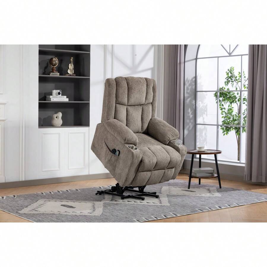 Recliner Parts - Light Brown + Velvet + Bedroom - View 1