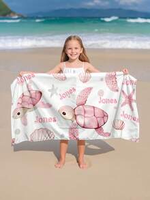 1pc Personalized Kids Beach Towel, Perfect Summer Birthday Gift, Suitable For Various Summer Occasions. Customizable Beach Towel And Accessories, Applicable For Beach, Swimming Pool, Travel, Camping, Yoga And More. - Multicolor - View 9