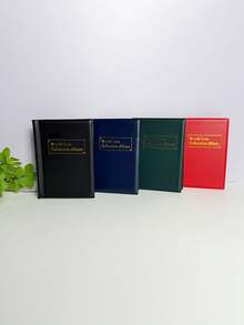 1pc Mini Hardcover Coin Collection Album, Gold Foil Cover Design, Suitable For 25 Cent Coin Collection, Fits Various Coins, Holds Up To 120 Coins - Multicolor - View 7