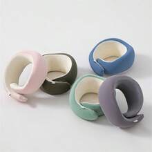 1PC Travel Pillow, Memory Foam Neck Pillow, 360° Head Support, Comfortable Travel Pillow With Storage Bag, Lightweight Travel Pillow, Suitable For Sleeping In Cars, Trains, Buses And Planes, BlueBeige Neck Protection For More Professionalism . Breathable Silk Smooth Yoga Elastic Pillow Cover . Portable Storage And Carrying - Olive Green - View 2