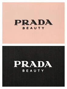 Prada Black And Pink Canvas Shoulder Bag, Cosmetic Bag, Canvas Tote Bag. Large Capacity Tote Bag With Card Holder. Suitable For Daily Use Or As Holiday Gift - Black Powder - View 3