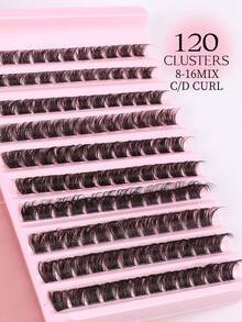 120pcs D-Curl Natural Fluffy Volume Lash Extensions,C/D Super Lightweight Packaging,Waterproof Faux Mink Single Cluster 3D Contoured Lashes,Long-Lasting And Durable,Suitable For Light, Heavy Makeup And Daily Wear,Suitable For Daily Use Or Outdoor. - D - 查看 16
