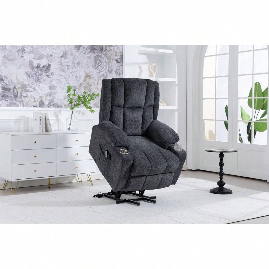 Recliner Parts - Dark Gray + Velvet + Bedroom - View 1