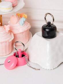 1pc Multi-Color Portable 4*3.8CM Plastic Jewelry Organizer, Small Necklace Bracelet Storage Box, Jewelry Box, Travel Jewelry Holder, Pill Box, Key Chain Container, Compact Round Metal Ring Box, Ideal For Outdoor Travel Jewelry Storage - White - View 8