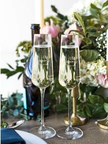 Customized Christmas Stemware, French Style Champagne Flutes, Sparkling Dessert Wine Glasses, Romantic Ceremonial Wine Glasses, Cocktail Glasses, Christmas Cocktail Glasses, Champagne Glasses, Personalized Christmas Glass Gifts, Family Christmas Glass Gifts - Champagne Glass B - View 6