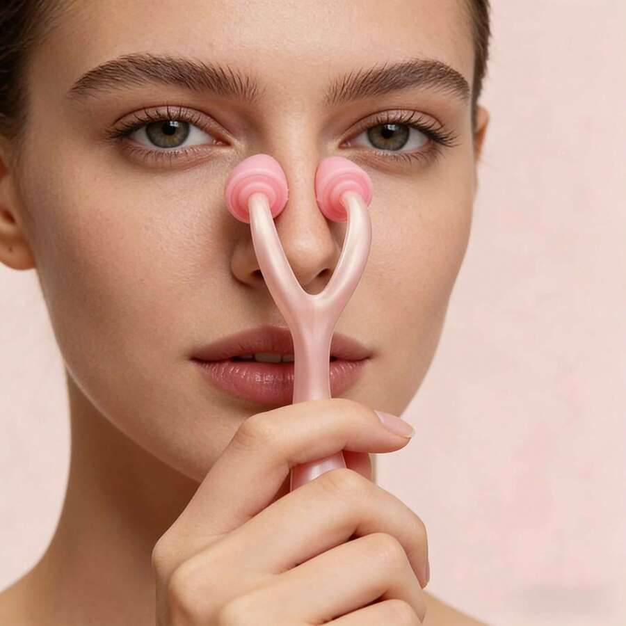 1pc Portable Nose Massager, Unisex Travel Gift - Pink - View 1