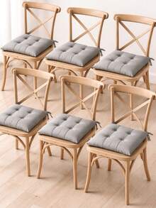 Set Of 6 Puffy Soft Square Chair Cushions – 40x40 Cm İN DER TURKEI - Grey - View 3
