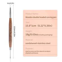 1 st nagelkonst snidningspenna dubbelhuvud silikonblomsnidningspenna justerbar limstift präglingspenna upphämtningspenna manikyrverktyg - Brun - Visa 11