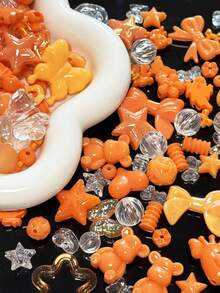 Śliczny naszyjnik z akrylowych koralików w kształcie kokardy, mały kwiatek, łańcuszek do telefonu komórkowego, wiszące akcesoria z linką wymieszaną z koralikami. Produkt jest używany do ręcznie robionych dekoracji, takich jak nakrycia głowy, ubrania, suknie wieczorowe, buty i kapelusze, wesela, Boże Narodzenie, rękodzieło itp. - Wielokolorowe - Zobacz 8