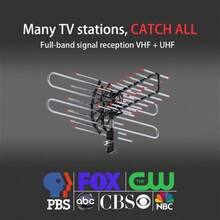 TA-851 Plus 360°Rotation UV Dual Frequency 45-860MHz 22-38dB 42.65ft Cable Outdoor Antenna - US A Type Plug(110-127V) - View 11